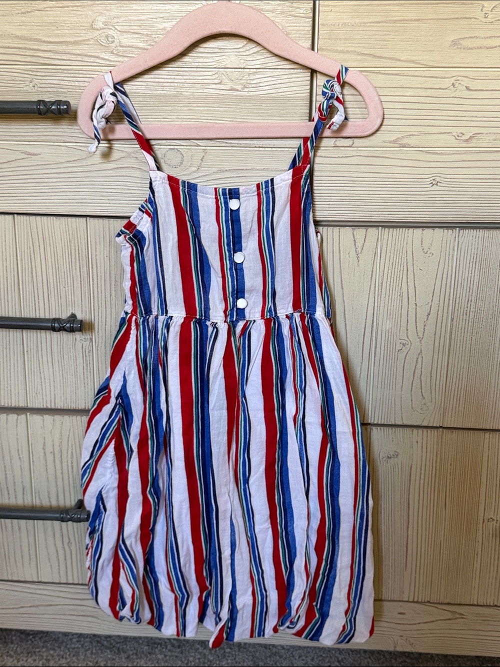 Old Navy Red, White & Blue Striped Tie-Shoulder Sundress